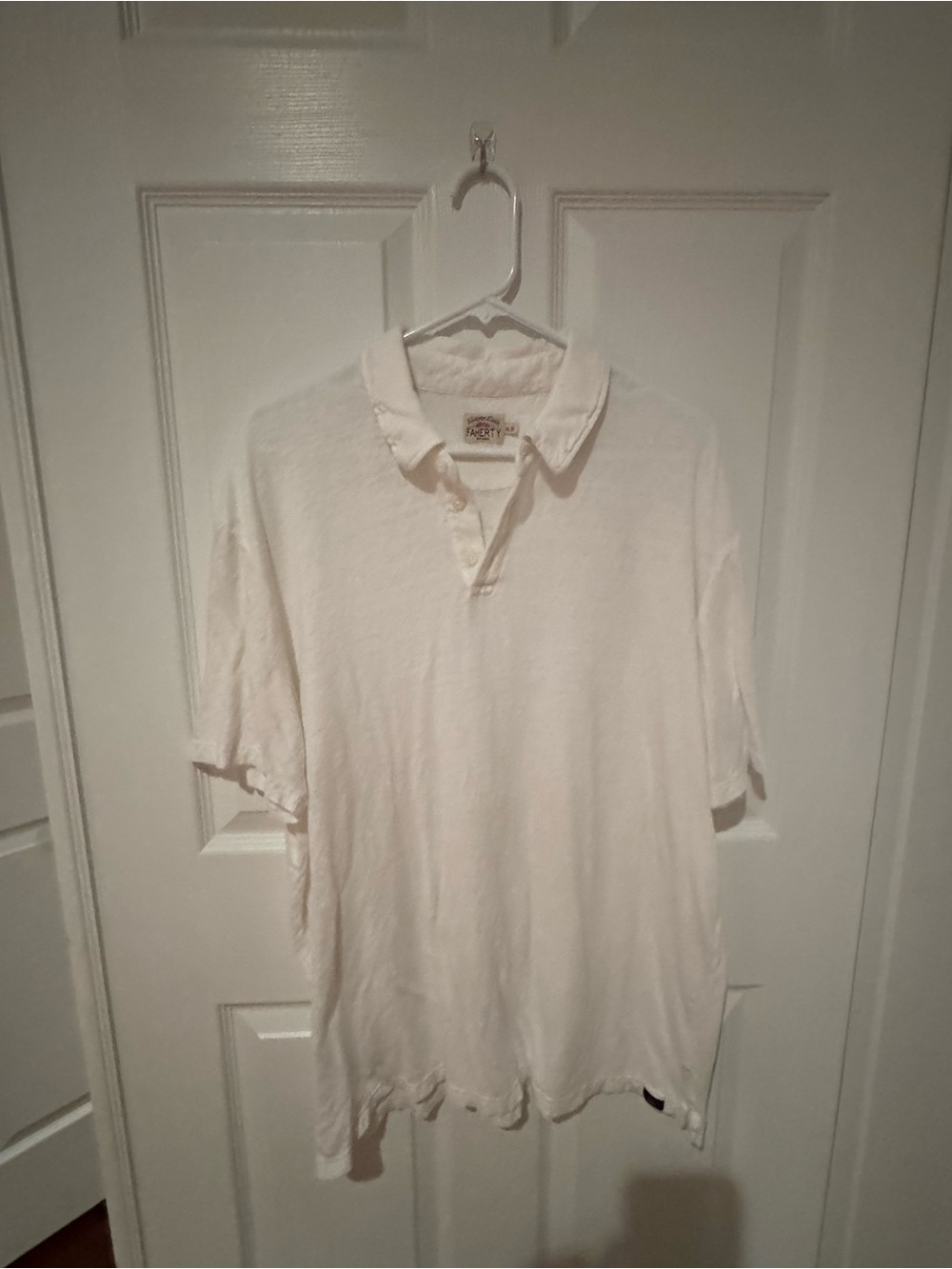 Faherty Classic White Polo with Garment-Dyed Look